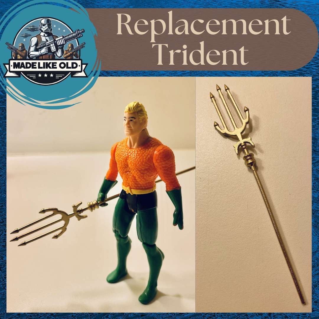 Vintage Kenner DC Super Powers Aquaman Trident 1984 Repro Part 1985 1986 - MadeLikeOld