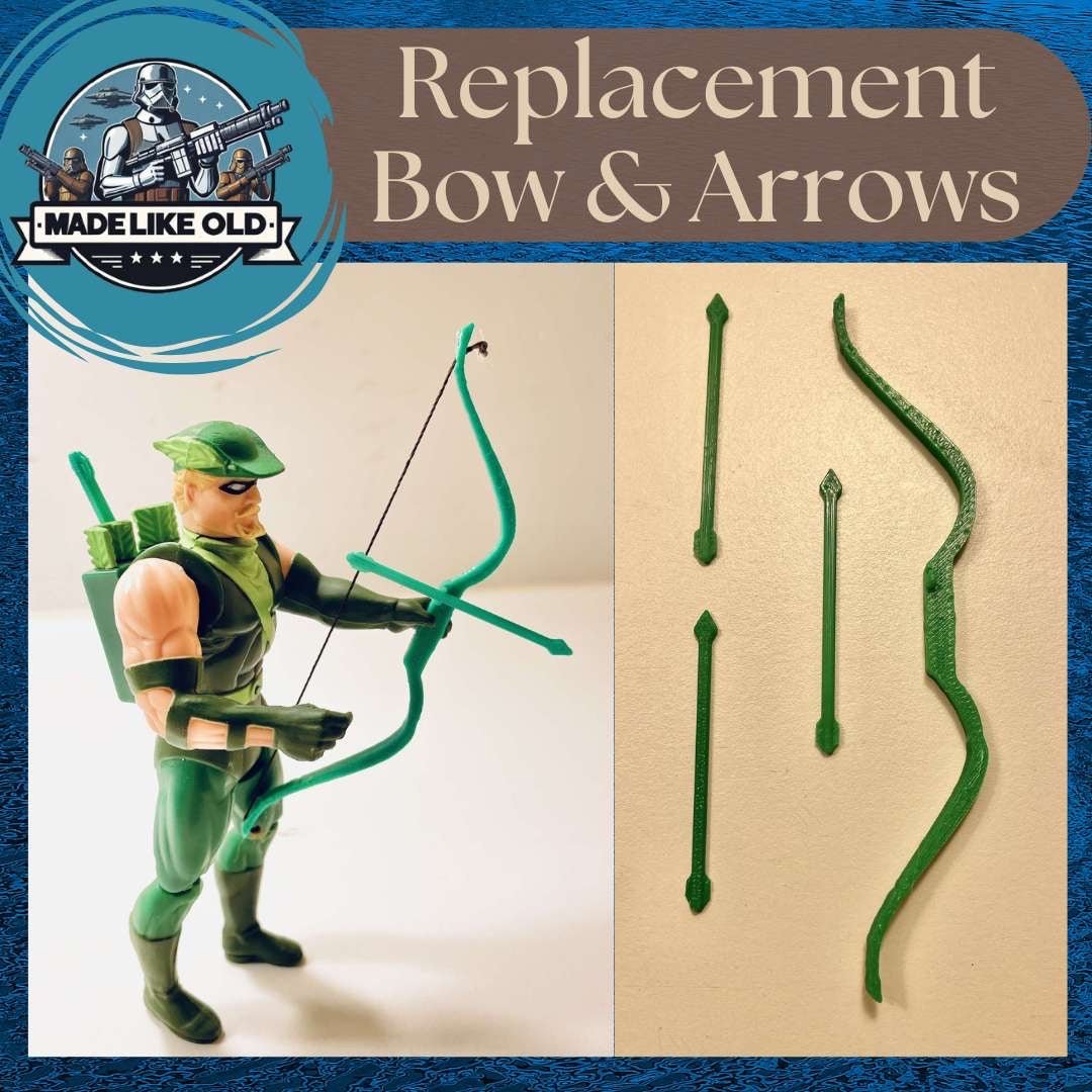 Vintage Kenner DC Super Powers Green Arrow Bow & Arrows Repro Part 1984 1985 - MadeLikeOld
