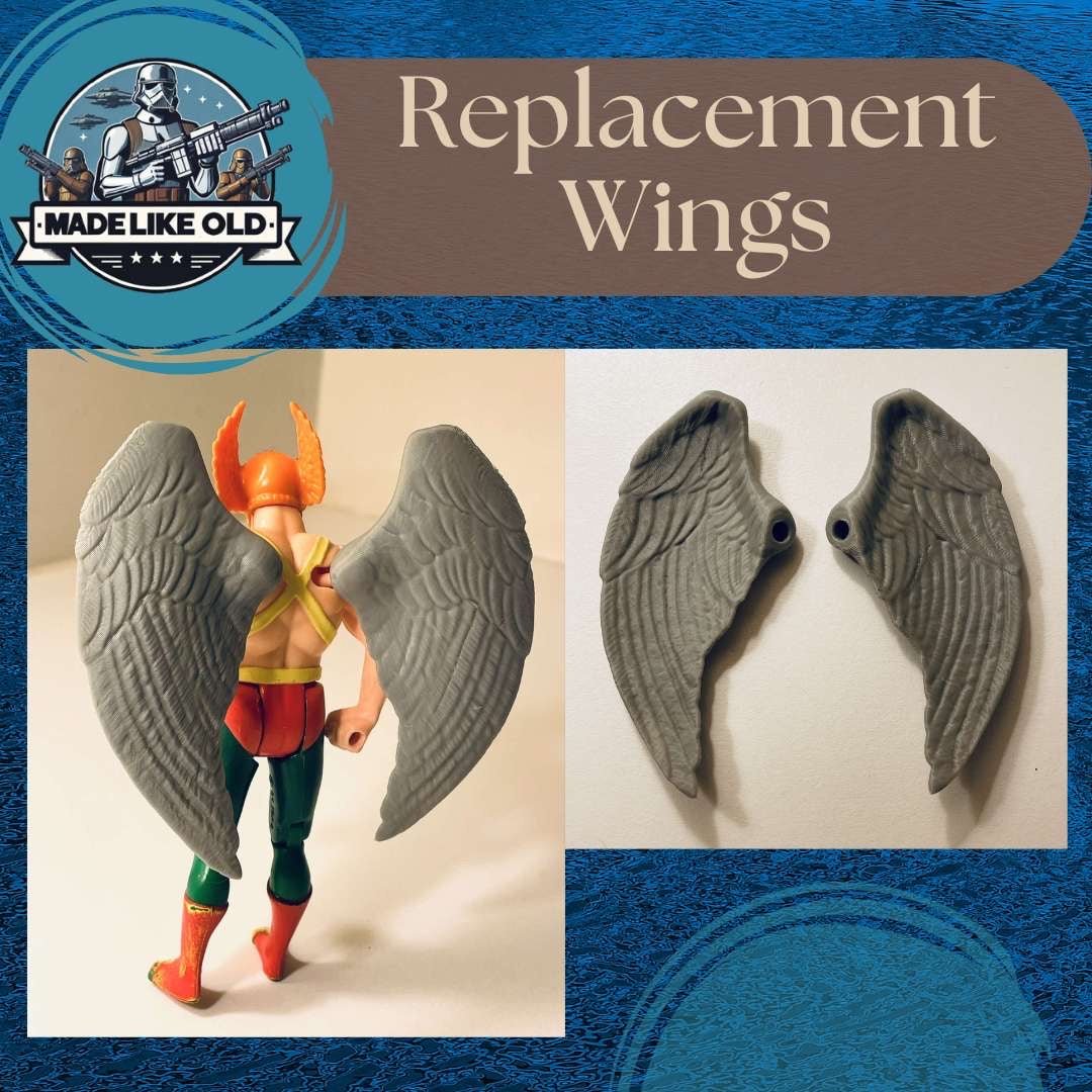 Vintage Kenner DC Super Powers Hawkman Wings 1984 Repro Part 1985 1986 - MadeLikeOld