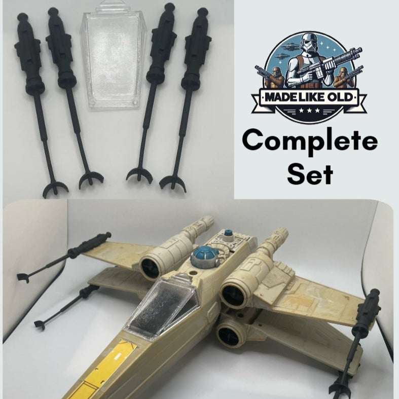 Vintage Star Wars Kenner X Wing Canopy & Laser Cannons Set Repro 1978 1995 - MadeLikeOld