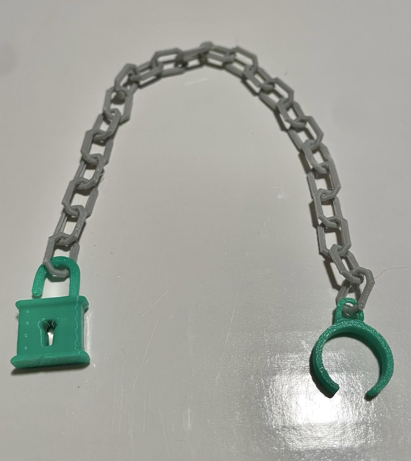 Vintage Masters of the Universe Dragon Blaster REPRO Padlock & Chain Cuffs MOTU
