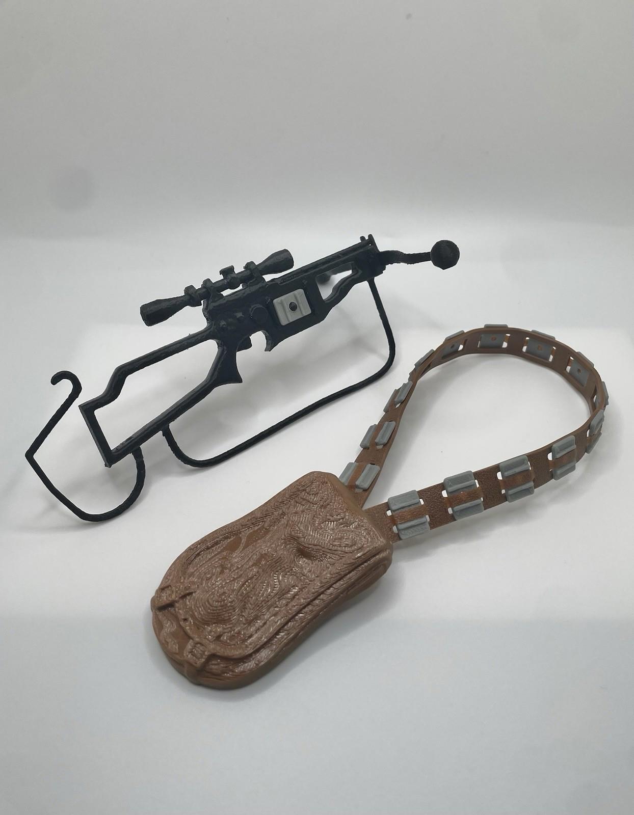 Vintage Star Wars 12 Inch Chewbacca Replacement REPRO Bowcaster & Bandolier 12”