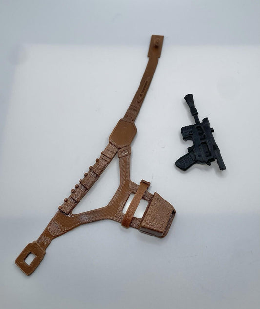 Vintage Han Solo Replacement Part REPRO Belt Holster & Blaster Gun 1978 12”