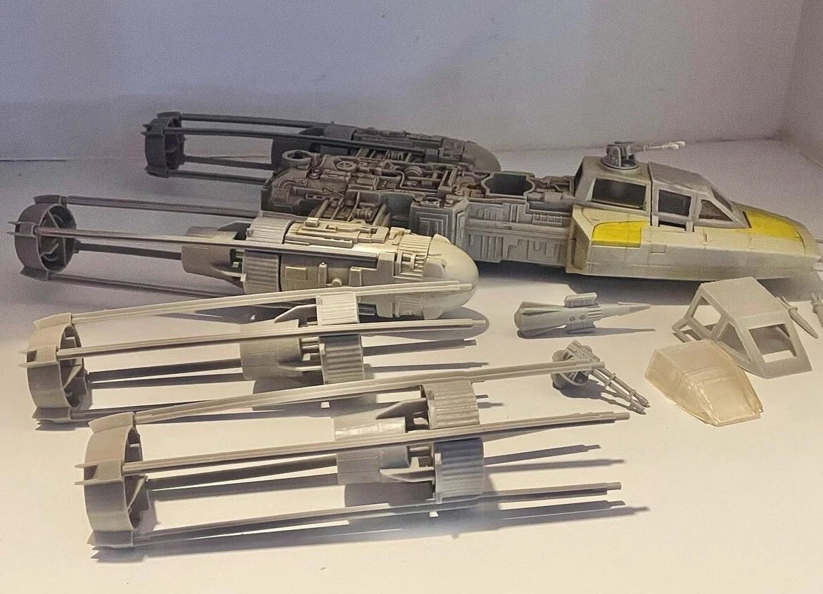 VINTAGE KENNER STAR WARS Y Wing Engine 8X Struts Replacement Part REPRO 1983