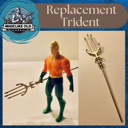 Vintage Kenner DC Super Powers Aquaman Trident 1984 Repro Part 1985 1986 - MadeLikeOld