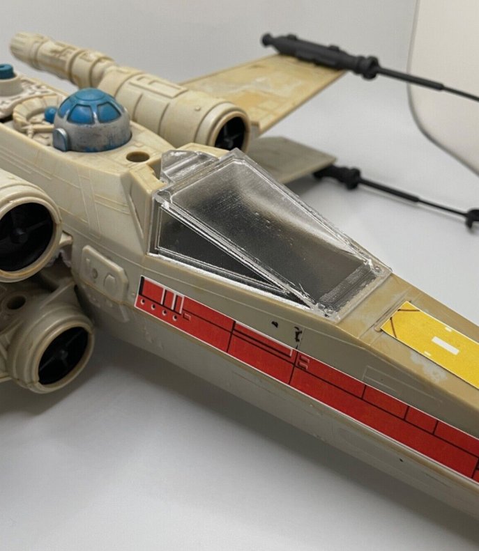 Vintage Star Wars X Wing fighter Canopy Glass Reproduction Part 1978 Kenner Toys - MadeLikeOld